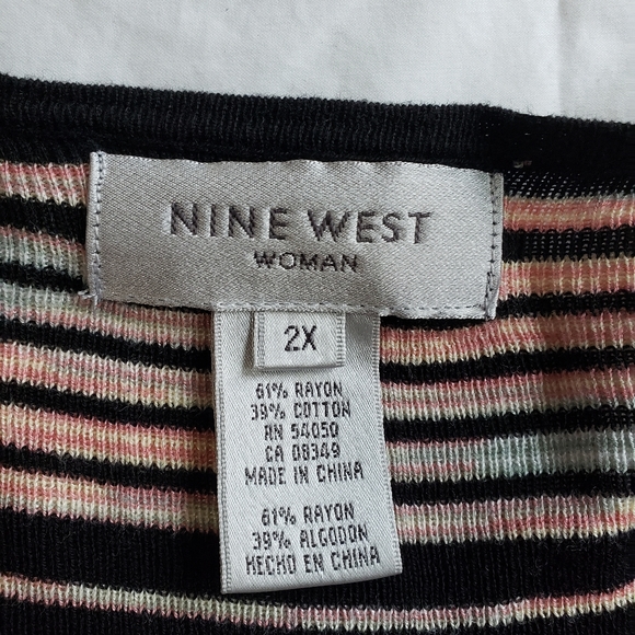 Nine West Multi-stripe Wrap Sweater - Picture 4 of 5